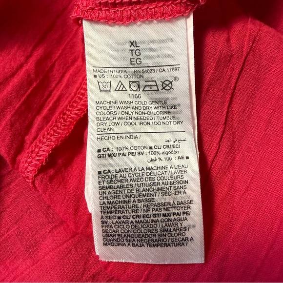 Old Navy Split-Neck Crinkle Gauze Top Bright Pink XL - Picture 8 of 8